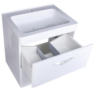 Тумба подвесная под раковину Style Line "Каре 70" СС-00002269  (2 ящ.) Люкс белая, PLUS